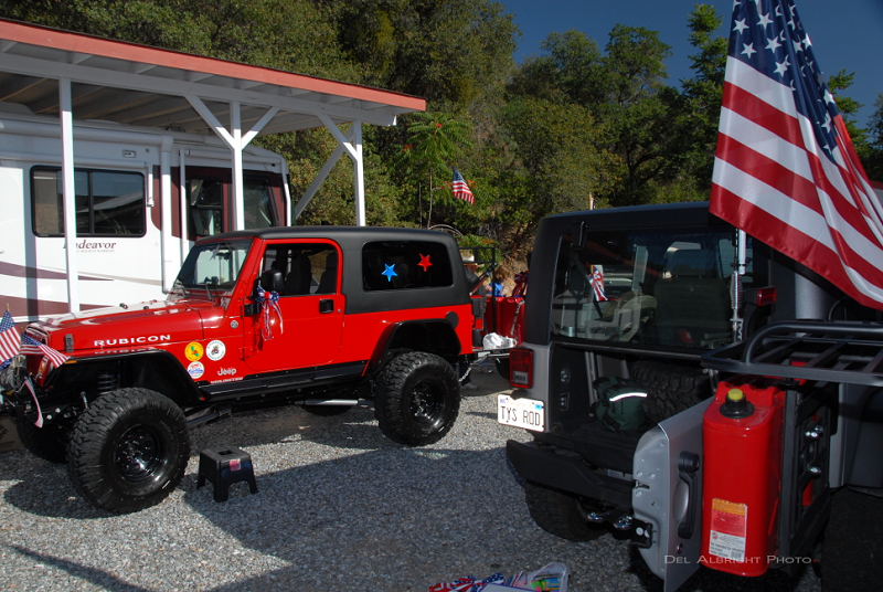 Decorating jeeps for parade