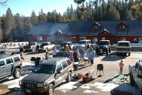 Icehouse Resort parking lot and Cook Off