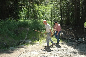 Scott Johnston and Randy Burleson working on trail
