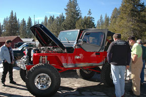 Well built red jeep by Steve Haley drew a crowd